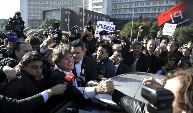 El vicepresidente, Amado Boudou, a su llegada al tribunal en Buenos...