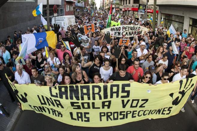 Manifestacin en Las Palmas de Gran Canaria contra las prospecciones...
