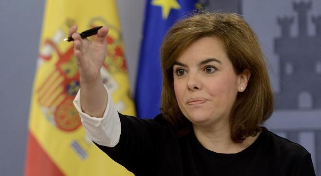 La vicepresidenta Soraya Sáenz de Santamaría, tras un Consejo de...