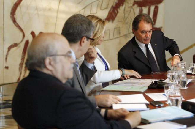 El presidente de la Generalitat, Artur Mas, en la reunin dl Govern.