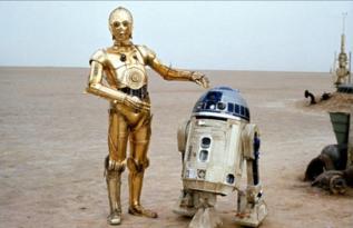 Los personajes C3PO y R2D2 de la saga de 'Star Wars'.
