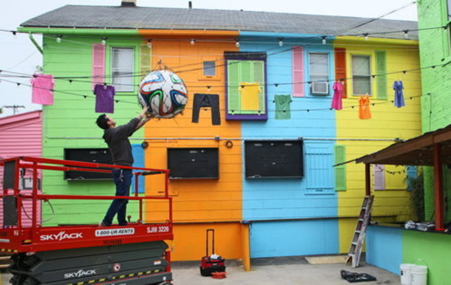 Imagen de la favela construida en el bar de Milwaukee.