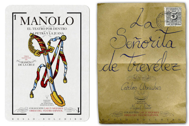 Dos de las portadas de la coleccin, obra de Rodrigo Snchez.