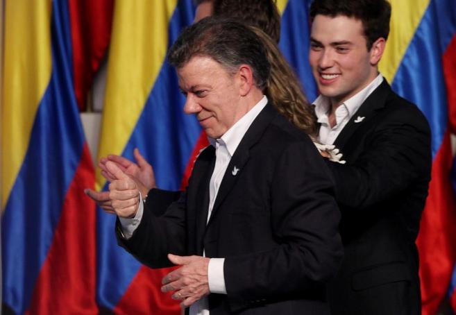 El presidente de Colombia y candidato a la reelección, Juan Manuel...