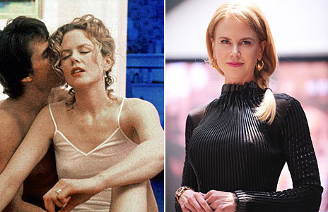 La actriz, en 'Eyes Wide Shut' (1999) y este domingo.