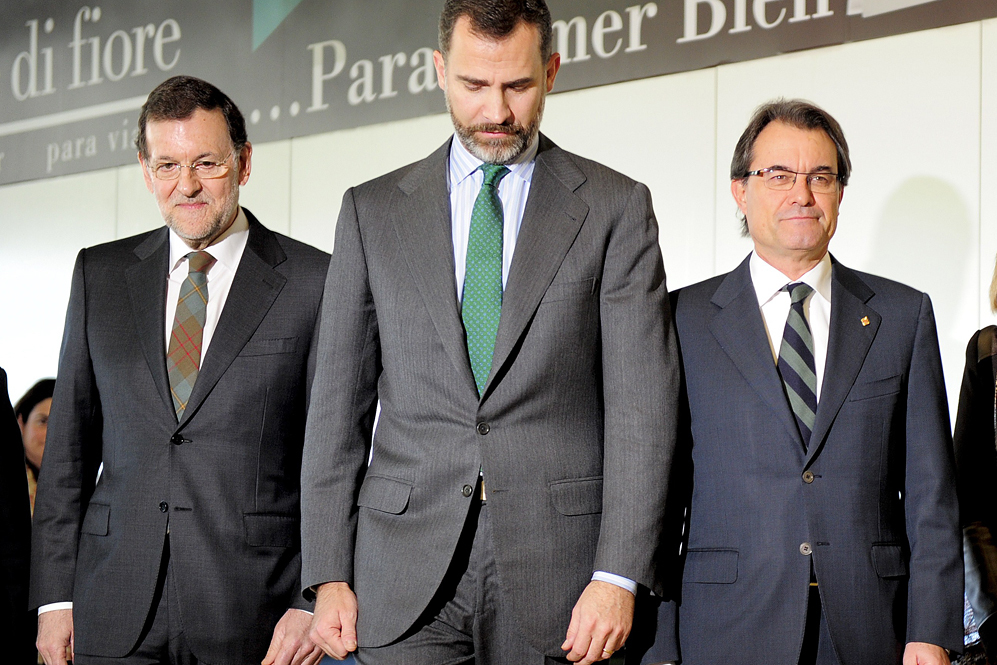 08/01/2013. Con Mariano Rajoy y Artur Mas en la inauguracin del...