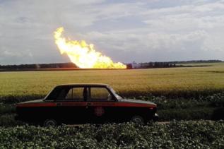 Explosin de un gaseoducto en Poltava (Ucrania).