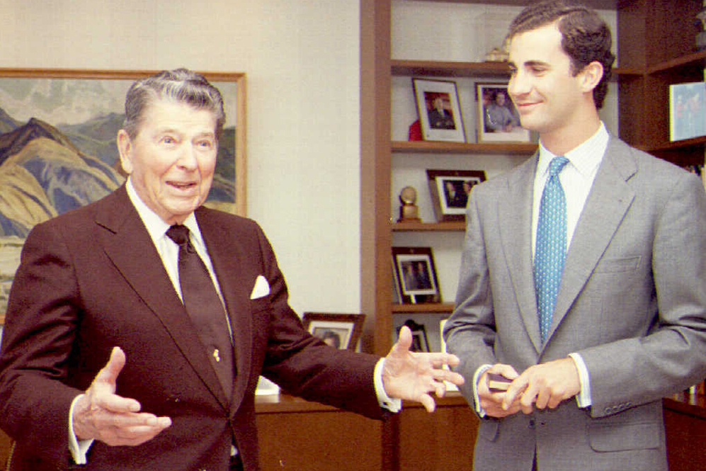 09/06/1995. El Prncipe junto al presidente de Estados Unidos Ronald...