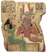 El faraón Seti I, con corona y dos cetros.