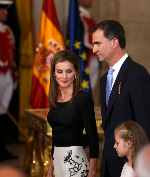 La Princesa de Asturias, con Felipe y su hija Leonor.