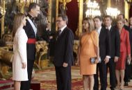 Artur Mas con los Reyes en el besamanos del Palacio Real.