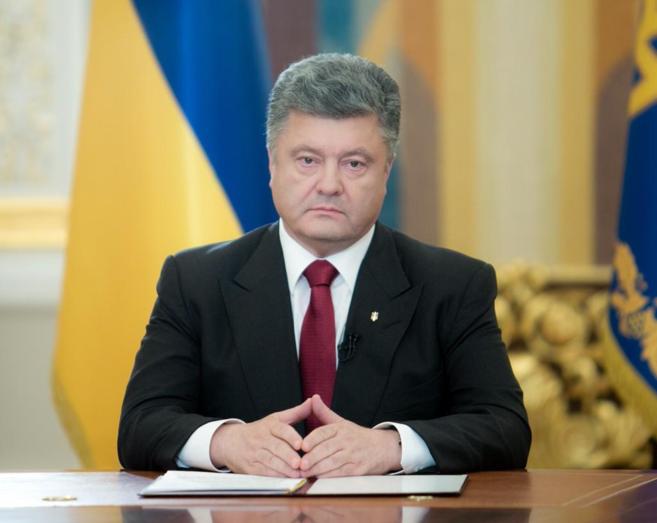 El presidente ucraniano, Petro Poroshenko, durante su discurso.