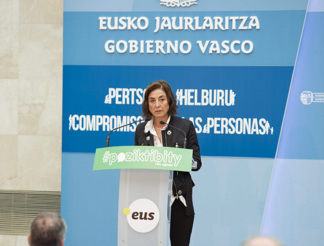Cristina Uriarte, durante la presentacin en Vitoria de la Agenda...