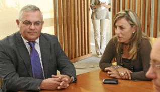 Pedro de Gea y Sonia Castedo, en una reunin con Ikea.