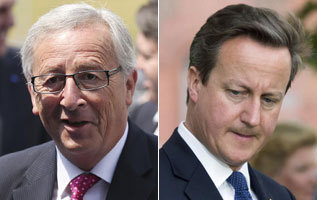 Jean-Claude Juncker y David Cameron.