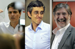 Los tres candidatos oficiales a liderar el PSOE.