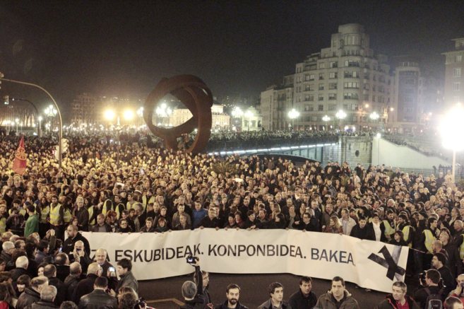 Manifestacin por los presos que recorri las calles de Bilbao el...