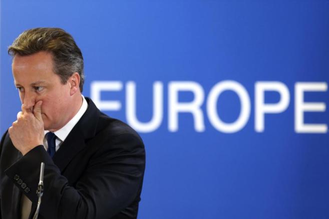 El primer ministro britnico, David Cameron, durante una conferencia...