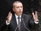 El primer ministro turco, Recep Tayyip Erdogan durante un discurso en...