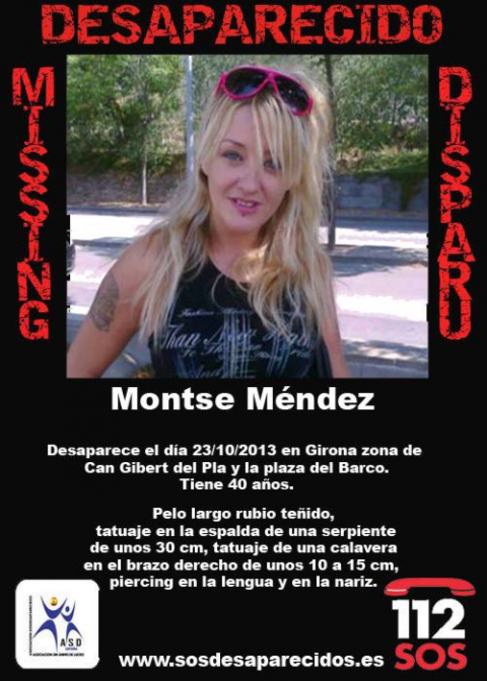 Cartel en busca de pistas sobre Montse Mndez.