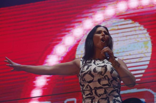 La cantante Rosa Lpez durante el concierto de este viernes en el...