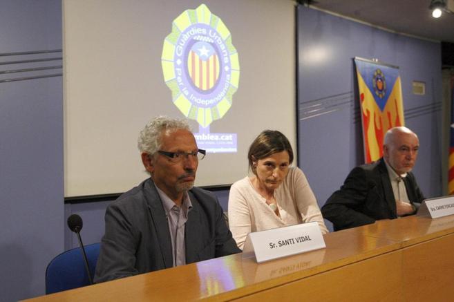 Carme Forcadell con Vidal y Herrera para presentar la sectorial de...
