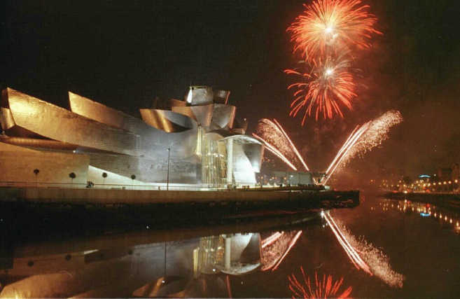 Fuegos artificiales en el Museo Guggenheim.