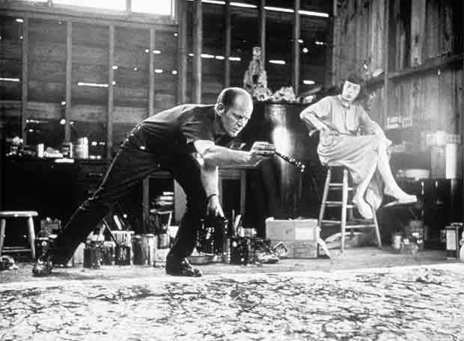 Jackson Pollock en su estudio.