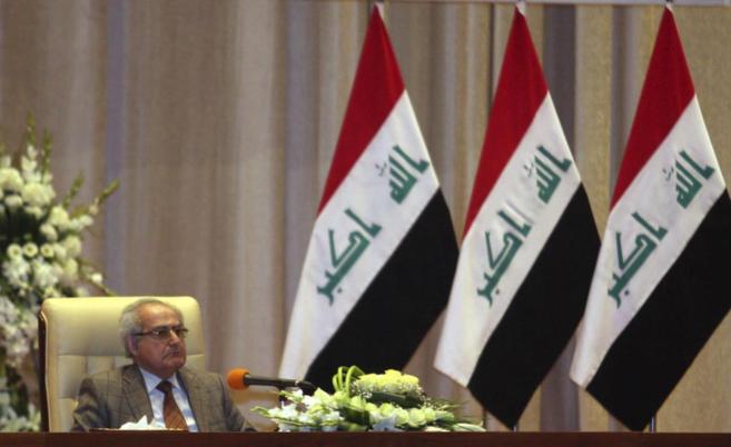 Madhi Hafez, el parlamentario iraqu de ms edad, durante su...