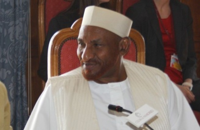 El ex primer ministro sudanés, durante una conferencia.