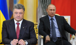 Petr Poroshenko y Vldimir Putin.