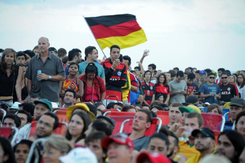 Tambin haba ayer banderas alemanas en Copacabana, aunque eran...