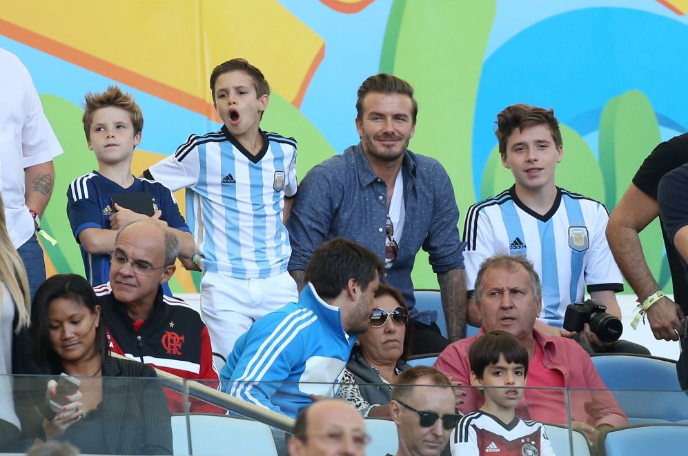David Beckham disfrut de la final del Mundial de Brasil acompaado...