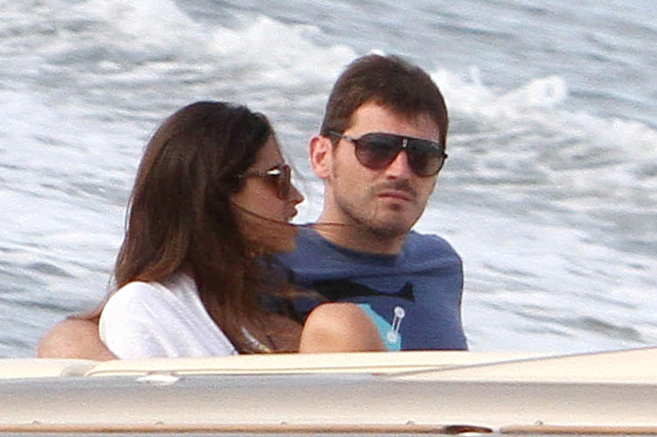 Sara Carbonero e Iker Casillas, en un barco en Miami, en 2012.