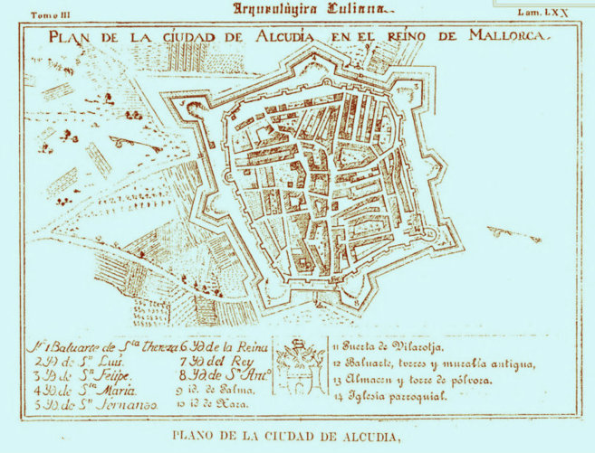 Plano del municipio de Alcúdia levantado durante la expedición de...