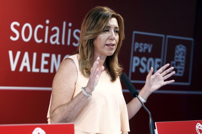 La presidencia de Andaluca, Susana Daz, en la sede socialista de...