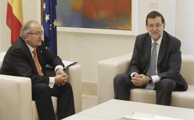 Mariano Rajoy junto al lder de las pymes catalanas en la reunin...