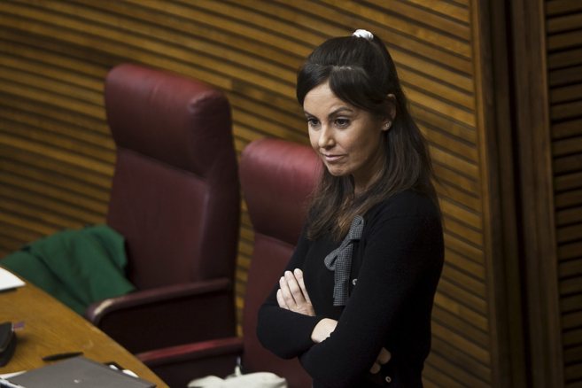 Elisa Daz Gonzlez, en el hemiciclo de las Cortes Valencianas.