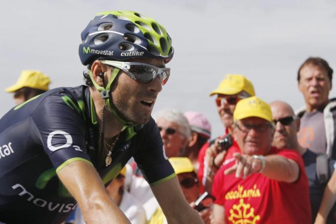 Alejandro Valverde, durante la 14ª etapa del Tour de Francia.