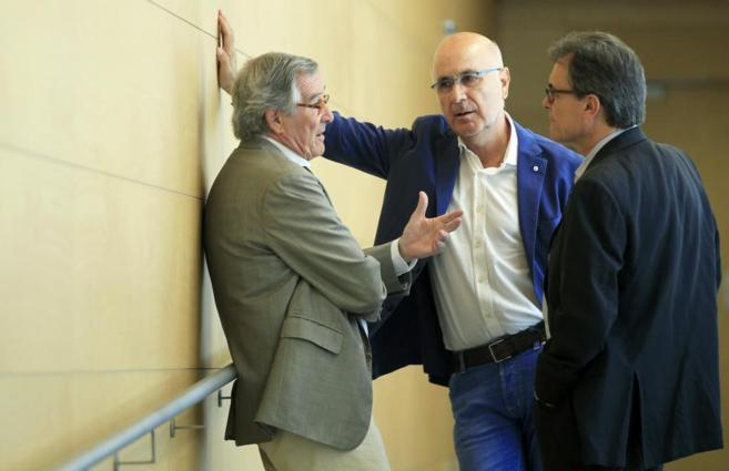 El alcalde de Barcelona, Xavier Trias, con Josep Antoni Duran Lleida y...