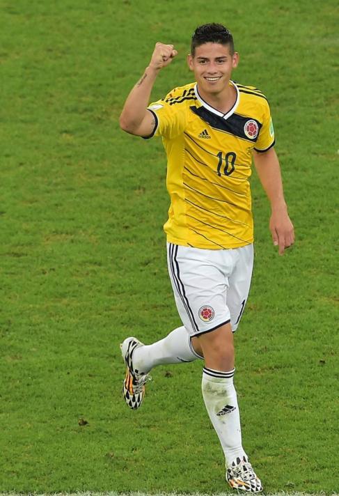 James Rodrguez celebra un gol durante el Mundial.