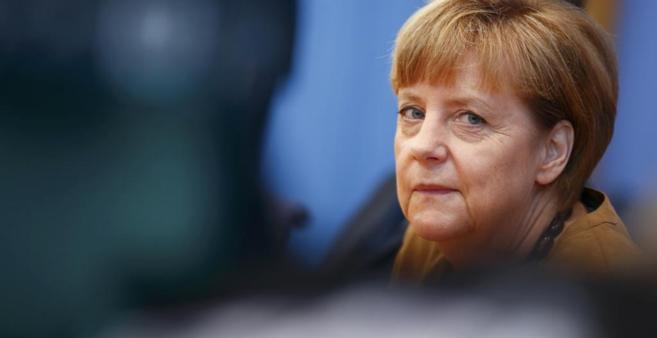 La canciller alemana, Angela Merkel, durante una conferencia de prensa...