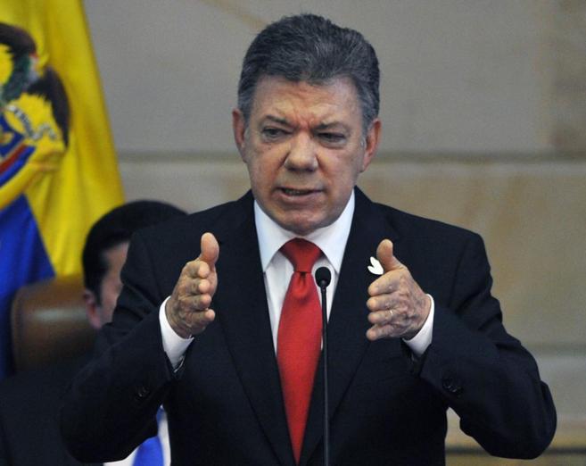 Juan Manuel Santos en el Congreso colombiano