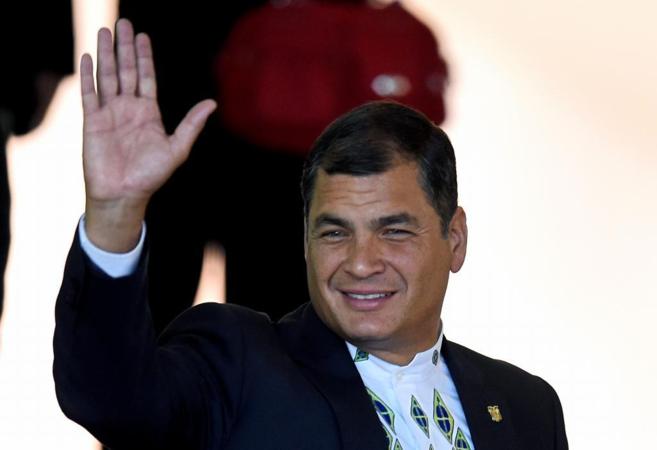 Rafael Correa durante el encuentro BRICS-UNASUR