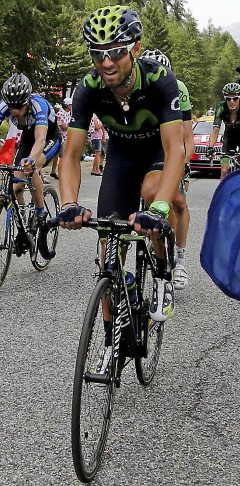 Alejandro Valverde, en la ascensin a Risoul.