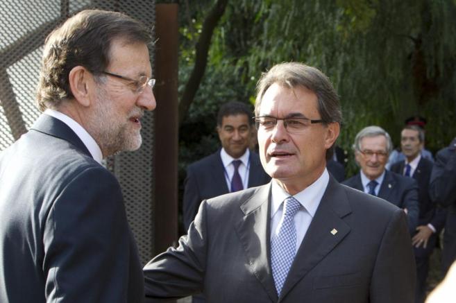 Mariano Rajoy y Artur Mas, el pasado mes de octubre, en el Forum...