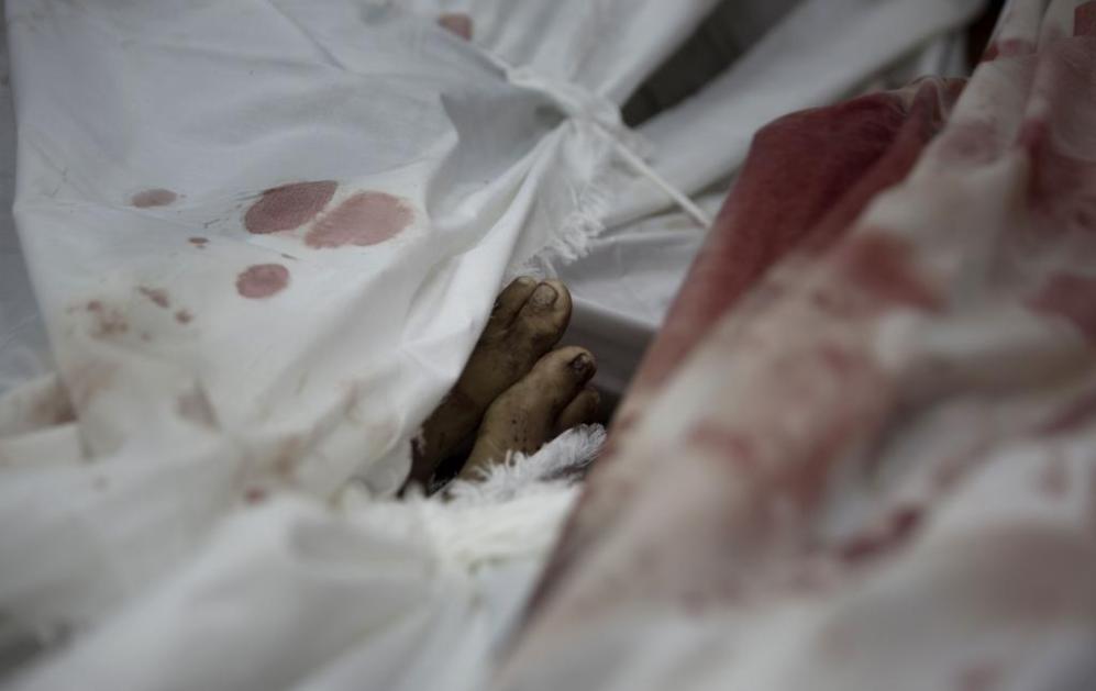 El cuerpo de los Ali Al--Shibari, un nio palestino de 10 aos al...