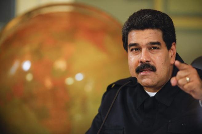 Nicols Maduro durante su conferencia en el Palacio de Miraflores,...