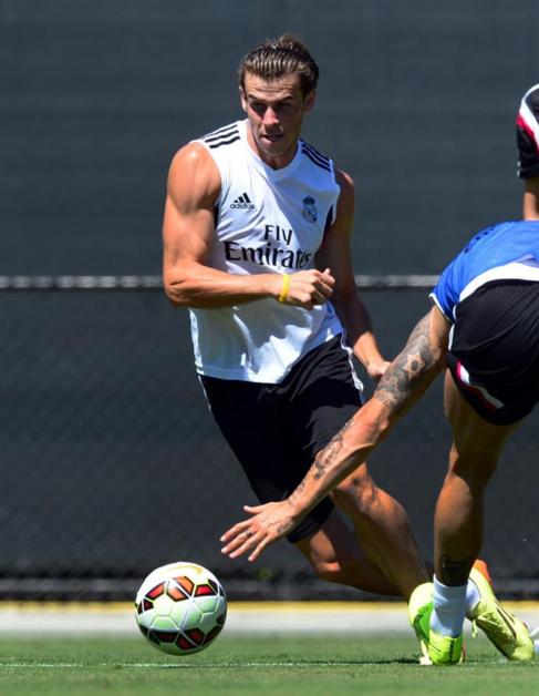 Gareth Bale, durante un entrenamiento en UCLA.