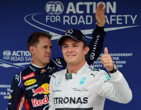 Rosberg celebra la 'pole' en Hungaroring.